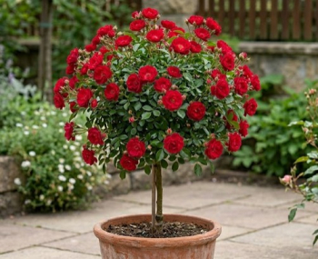 Zwergrose �TOPOLINA� CUPIDO�, auf Stamm 30 cm, Cont. 2,5 l