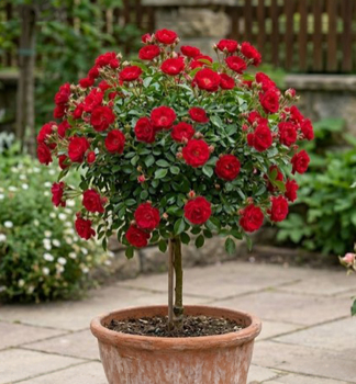 Zwergrose �TOPOLINA� CUPIDO�, auf Stamm 30 cm, Cont. 2,5 l
