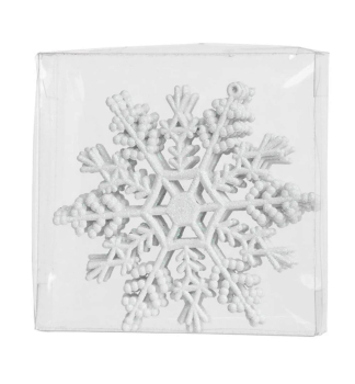 Dekoration CHRISTMAS SNOWFLAKE, 6 Stck, wei, 12 cm