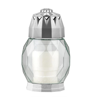 Grabkerze BOLSIUS DIAMOND, Silber, 18 cm, 24 Stunden