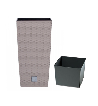 Blumentopf RATO RATAN quadratisches Set MOCCA 26,5 x 50 cm