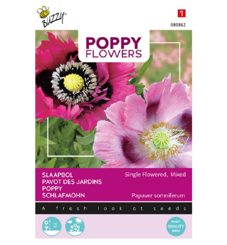 Samen - POPPY  MOHN SINGLE FLOWERED.