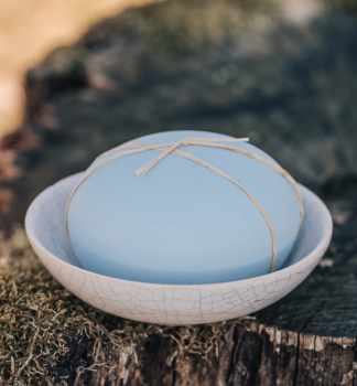 Duftstein mit Schale, Blau