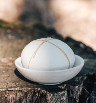 Duftstein mit Schale, gelb