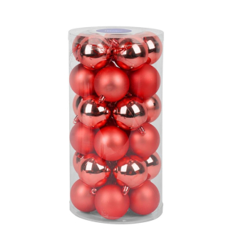 MAGICHOME WEIHNACHTSKUGELN, 30 St., rote Mischung, 6 cm