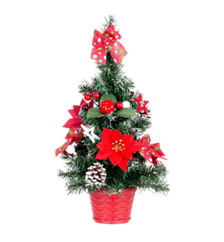 Kleiner Baum MAGICHOME WEIHNACHTEN, dekoriert, rot, 41 cm