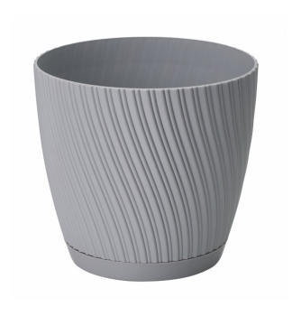 Blumentopf MIKA mit Platin-Untertasse 23 cm