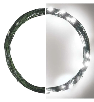 LED Weihnachtliche Nano-Kette, grn, 4 m, auen und innen, kaltwei, Timer