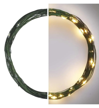 LED Weihnachtliche Nano-Kette, grn, 4 m, auen und innen, warmwei, Timer