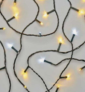 LED-Weihnachtskette 2in1, blinkend, 12 m, 100 LEDs, kaltwei/warmwei, Timer
