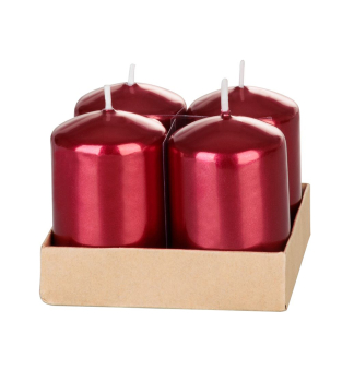 Adventskerze MAGICHOME WEIHNACHTEN, 4x6 cm, rot, 4 St./Packung