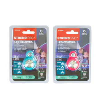 Stirnlampe Strend Pro Headlight, LED, 15 lm, mini, rosa/blau