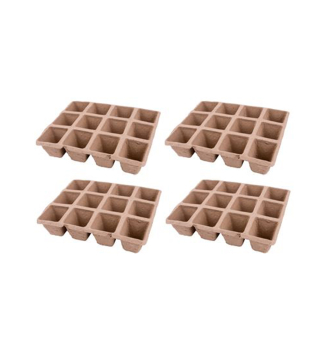Strend Pro Herrison Pflanzgef, Papier, 12 Setzlinge, Packung. 4 Stck, 210x170x45 mm
