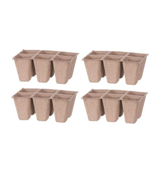 Strend Pro Herrison Pflanzgef, Papier, 6 Setzlinge, Packung. 4 Stck, 11,7x8,5x5 cm