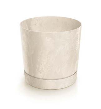 Blumentopf TUBO Beton Effect Sand 23,9 x 23 cm
