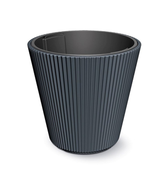 Blumentopf MILLY mit Einsatz Anthrazit  23,9 x 23 cm