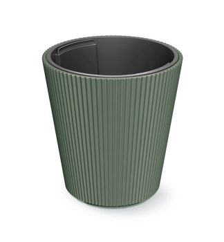 Blumentopf MILLY mit Einsatz dunkelgrn 29,9 x 30 cm