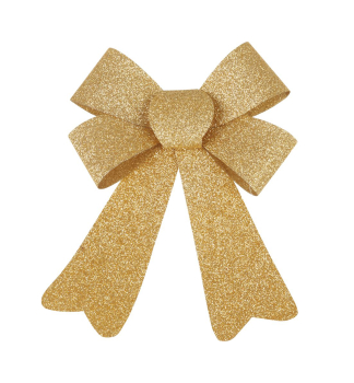 Dekoration WEIHNACHTEN, Schleife, Gold, 13x21 cm