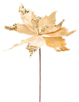 MAGICHOME WEIHNACHTSBLUME, golden, 31 cm