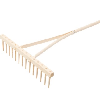 Holzrechen mit Stiel, 14 Zinken