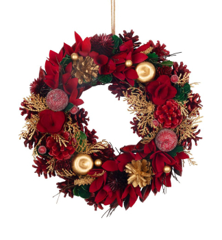 WEIHNACHTSKRANZ MAGICHOME, hngend, Rotgold, 30 cm