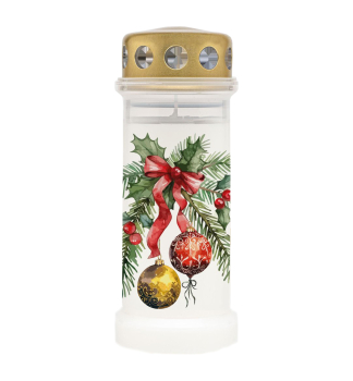 Grabkerze BOLSIUS Gravelight, Weihnachtsband, 70 h, 173x67 mm