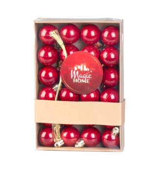 MAGICHOME WEIHNACHTSKUGELN, 24 St., rot, 3 cm