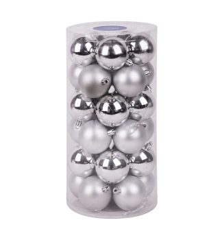 MAGICHOME WEIHNACHTSKUGELN, 30 St., Silber, 6 cm