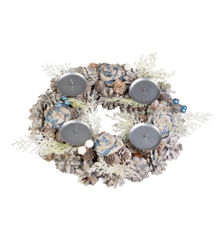 ADVENTSKRANZ MAGICHOME, blau-wei, 30 cm