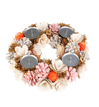 ADVENTSKRANZ MAGICHOME, rosa-orange, 30 cm