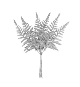 Weihnachtszweig MAGICHOME, Farn, Silber, 19 cm