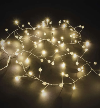 LED Weihnachtsgirlande - Perlen, 1,2 m, 3x AA, Indoor, warmwei, Timer