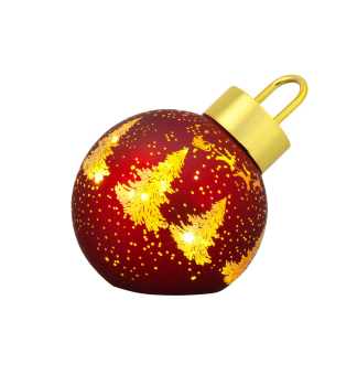 MAGICHOME WEIHNACHTSKUGEL, Glas, rot, 10 warmweie LEDs, 12 x 12 x 18 cm