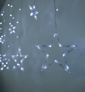 LED Lichtervorhang MAGICHOME WEIHNACHTEN, 138 LEDs, kaltwei, mit Sternen, Auen