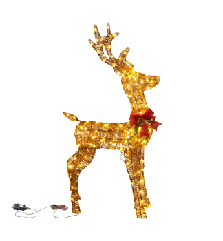 LED-Dekoration Hirsch CHRISTMAS, Metall/Schnur, 230 LEDs, warmwei, 1,2 m