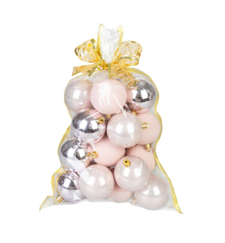 MAGICHOME WEIHNACHTSKUGELN, 20 Stck, rosa, gemischt, 6 cm