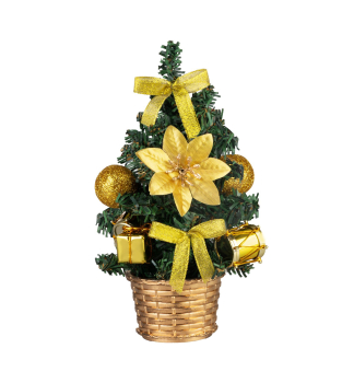 MAGICHOME WEIHNACHTSDEKORATION, Baum, dekoriert, golden, 21 cm