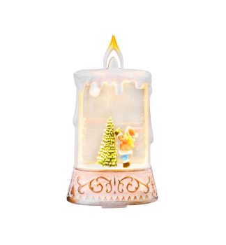 LED Dekoration LATERNE, Weihnachtsmann mit Baum, Kunststoff, 1 warmweie LED, 8 x 4 x 15 cm