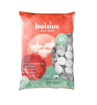 Teekerze BOLSIUS wei, 75 St./Packung