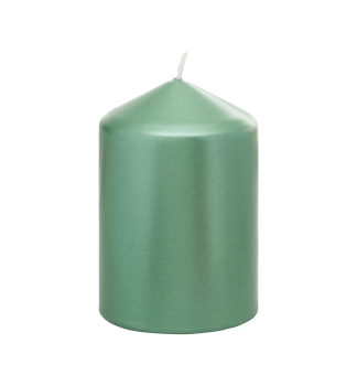 Kerze Bolsius, zylindrisch, grn, Metallic-Effekt, 7 x 10 cm