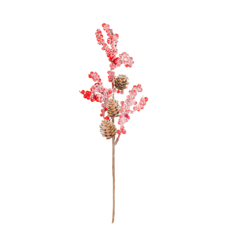 Weihnachtszweig MAGICHOME, Rot, 34 cm