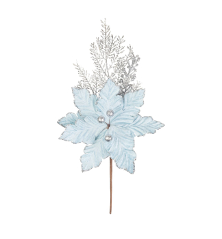 MAGICHOME WEIHNACHTS-Zweig mit Blte, blau/silber, 27 cm