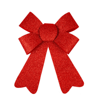 Dekoration WEIHNACHTEN, Schleife, Rot, 13x21 cm