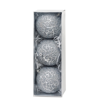 MAGICHOME WEIHNACHTSKUGELN, 3 St., Silber, 10 cm