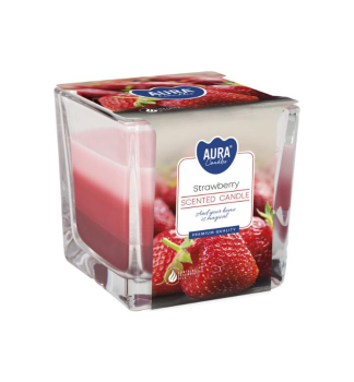 Kerze im Glas TRICOLORA ERDBEERE 170g