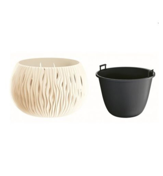 Blumentopf  SANDY BOWL creme 29 cm