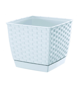 Blumentopf RATOLLA quadratisch WEISS 19 cm