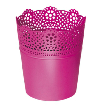 Blumentopf LACE mit FUCHSIA-Spitze 18 cm
