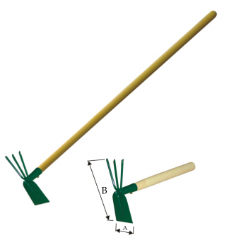 Dreizack-Flachhacke, Holzstiel 1 m