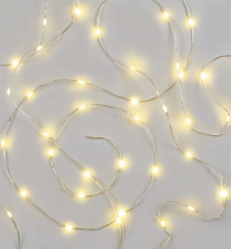 LED Weihnachtliche Drop-Kette, 12 m, auen und innen, warmwei, Timer